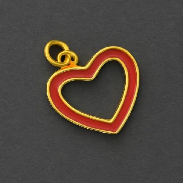 آویز قلب مینا کاری تو خالی