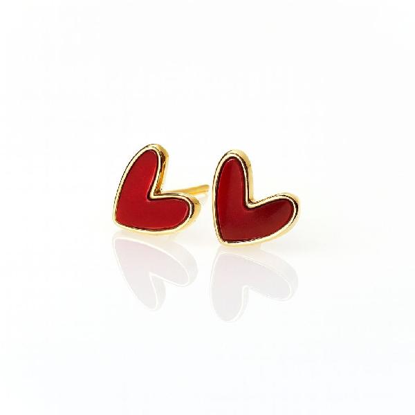 گوشواره قلبی دخترانه طلا