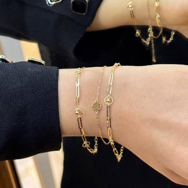 دستبند طلا گل دایره