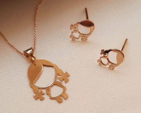 نیم ست طلا طرح دختربچه