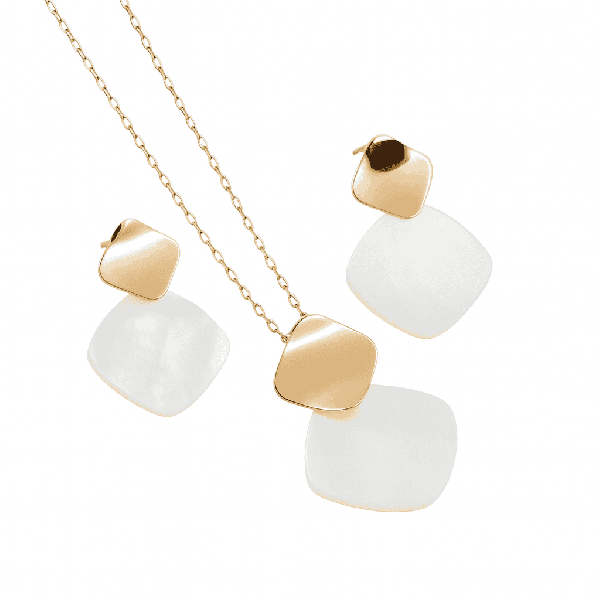 نیم ست طلا مدل صدفی