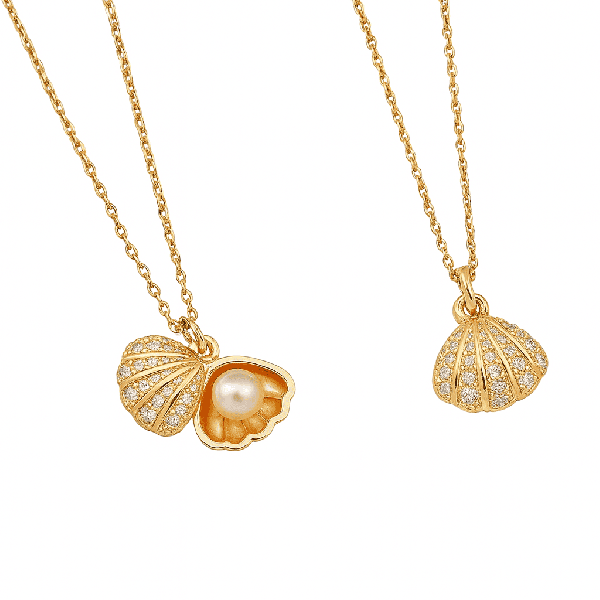 گردنبند طلا صدف مرواریدی